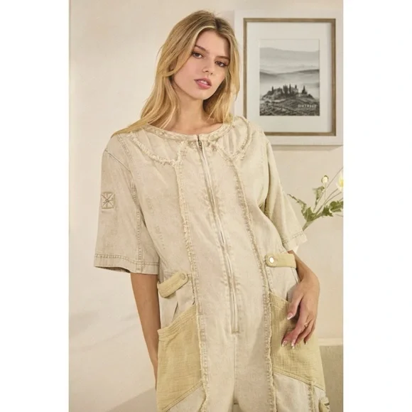 Oli & Hali Mineral Washed Shortsleeved Jumpsuit - Picture 3 of 3